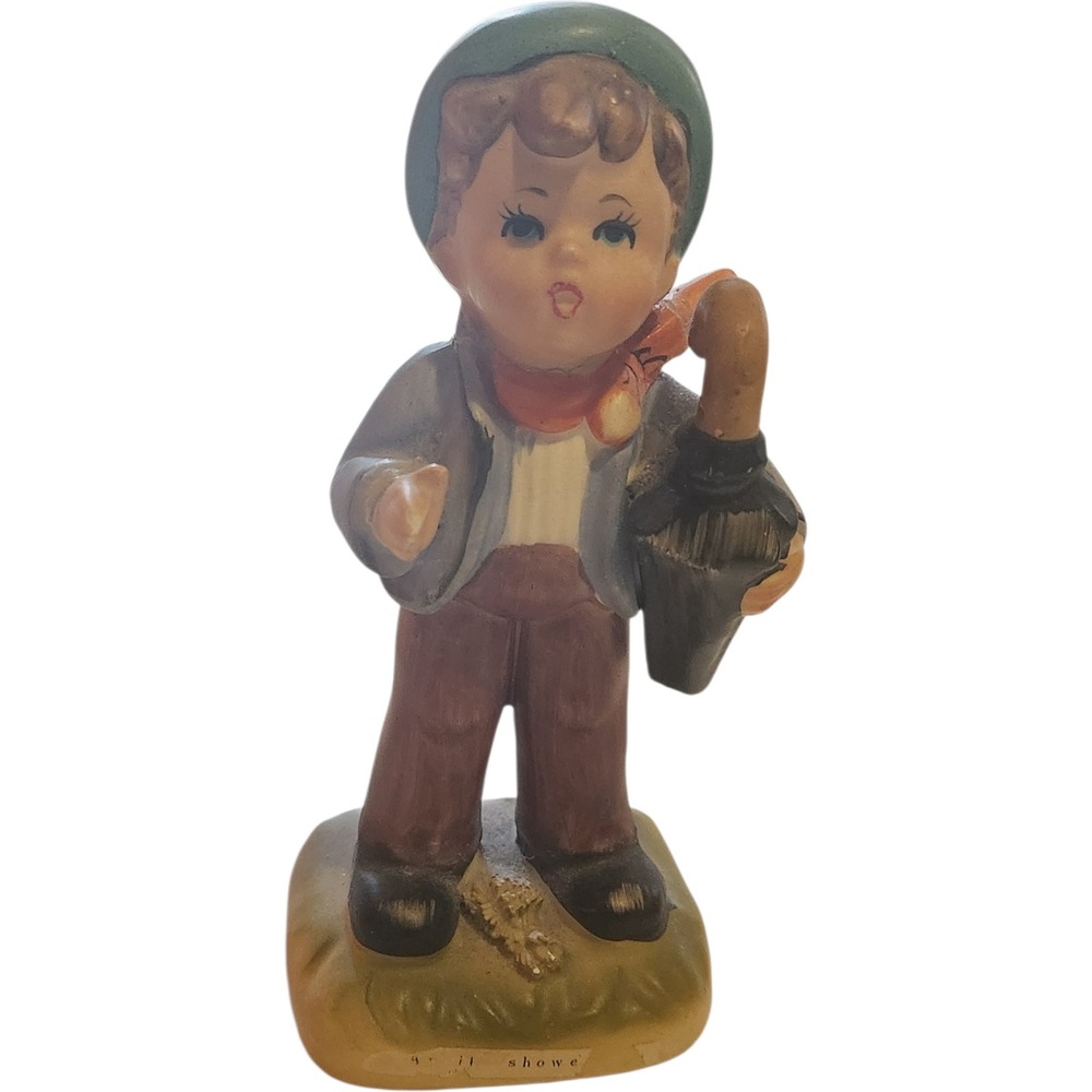 Vintage Erich Stauffer April Showers Boy‎ with Umbrella Ceramic Figurine 8561